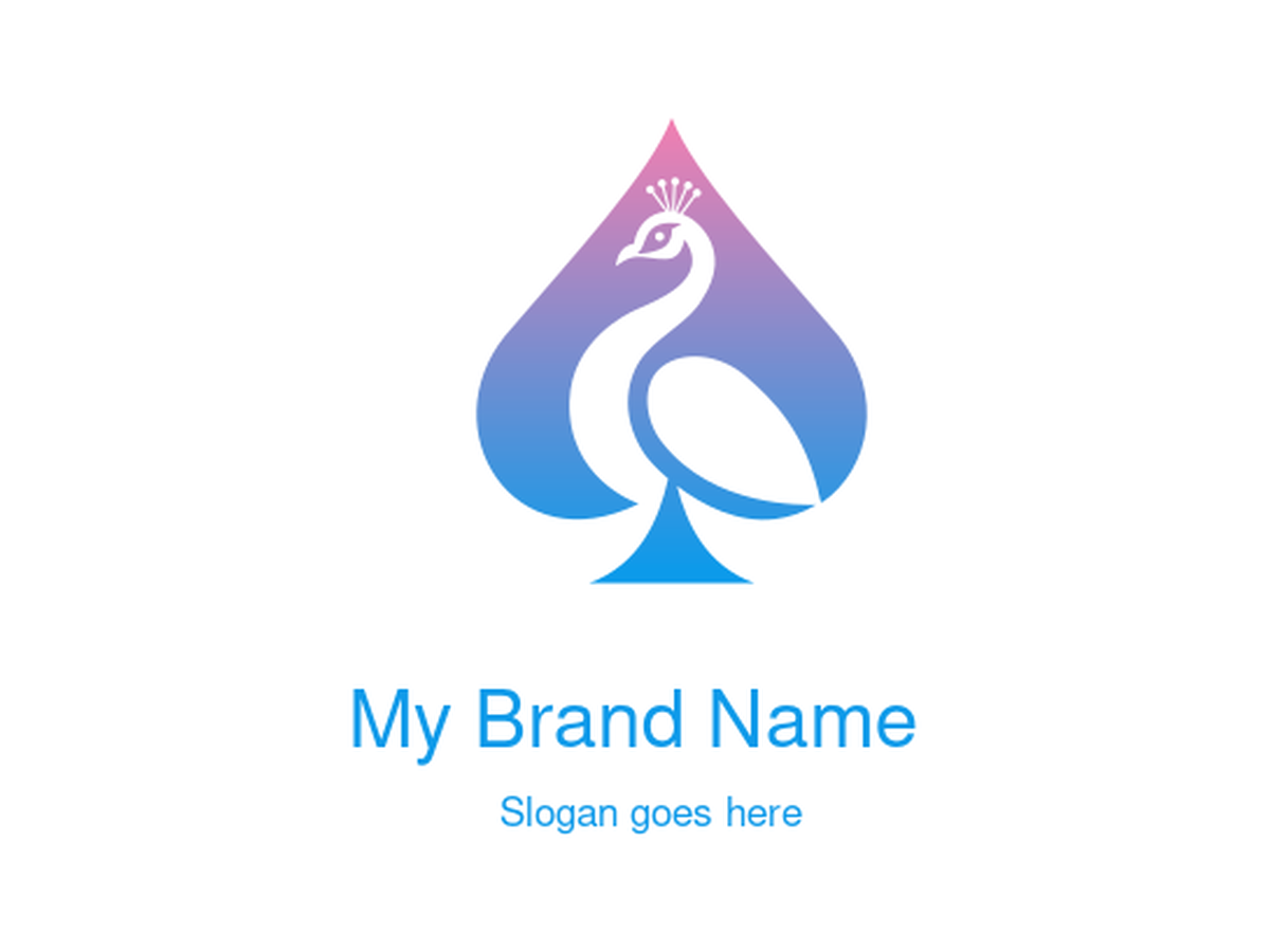 Spade with Crowned Peacock Logo Design for Luxury Gaming and Fashion Brands
